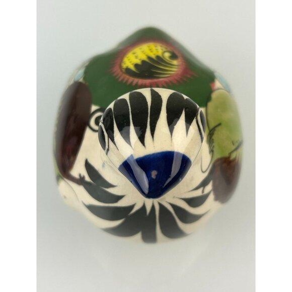Tonala Made in Mexico Ceramic Bird Figure Hand Painted Blue Green Brown READ - Picture 12 of 13